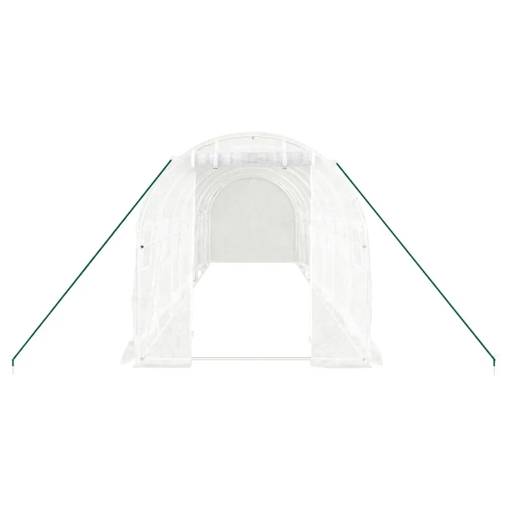 Greenhouse Steel Frame 8x2x2m White Garden Plant House Outdoor