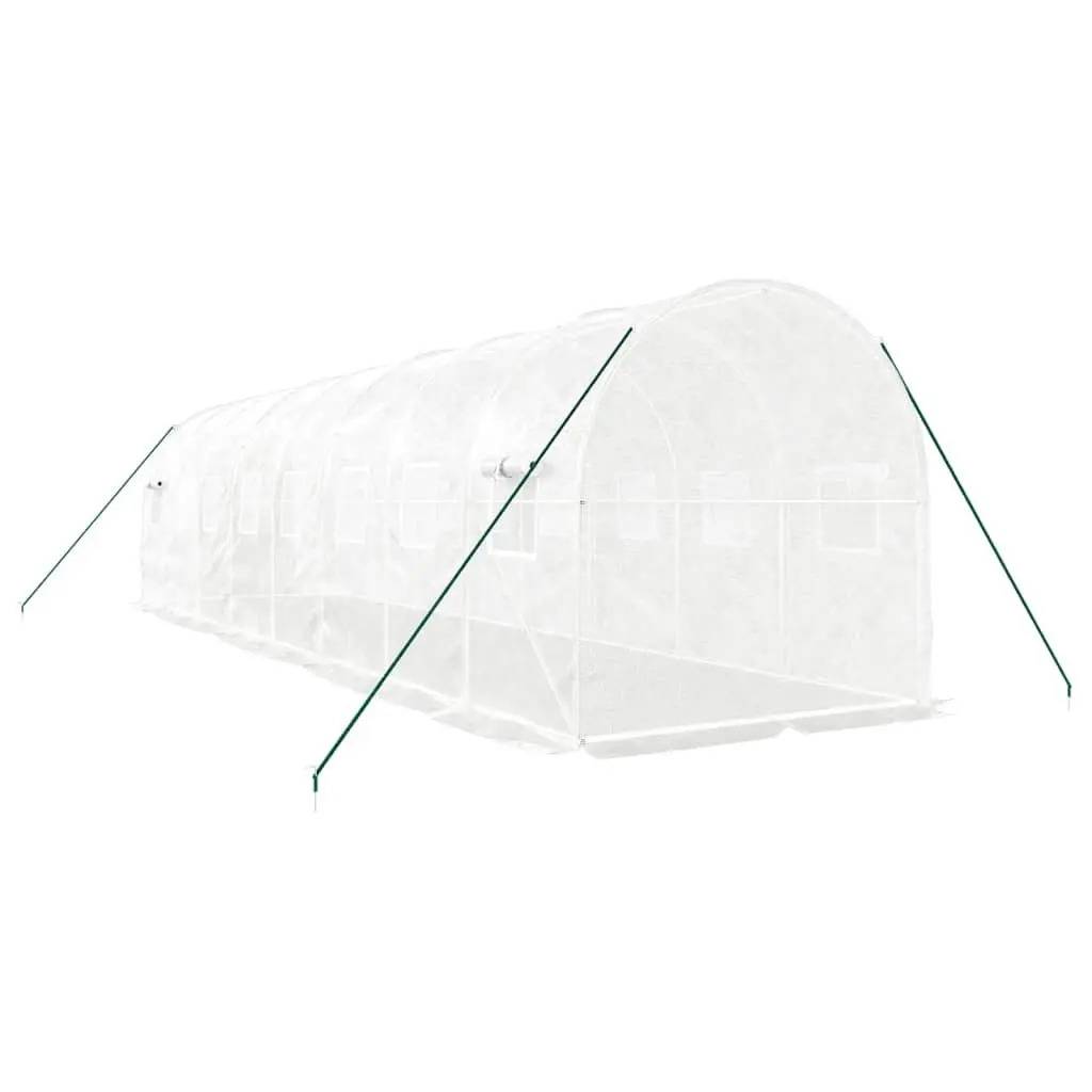 Greenhouse Steel Frame 8x2x2m White Garden Plant House Outdoor
