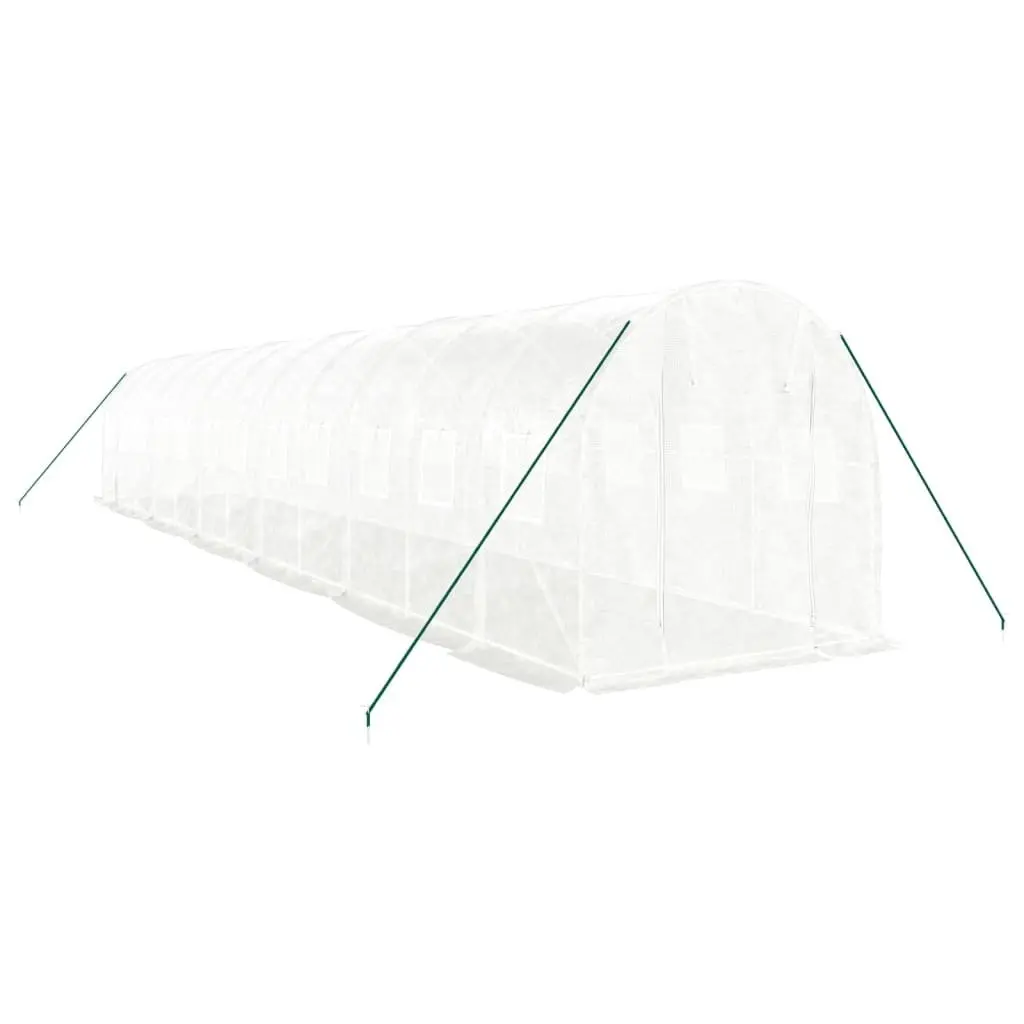 Greenhouse Steel Frame Garden Plant House 24 m² Portable Outdoor White