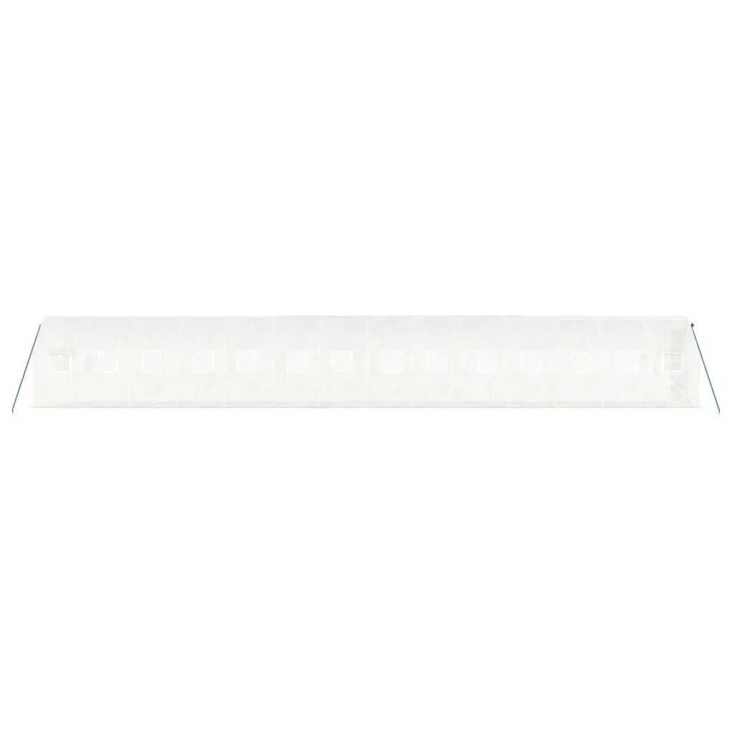 Greenhouse Plant House 28m² 14x2x2m White Steel Frame UV Cover Door