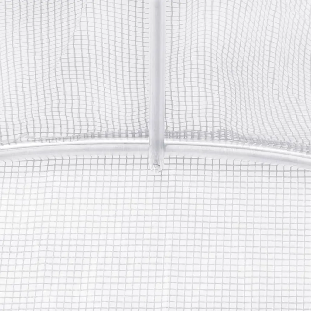 Greenhouse PE Cover Steel Frame 20x2x2m White Outdoor Garden Plant House