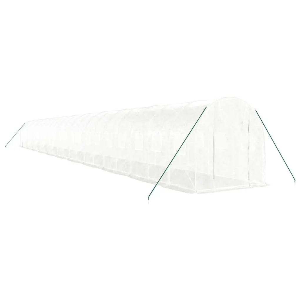 Greenhouse Steel Frame White 44 m² 22x2x2 m Tunnel Garden Plant House
