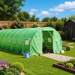 Reliable Greenhouse with Steel Frame and 18m² Space