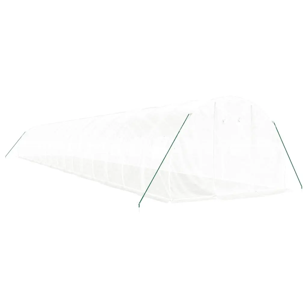 Greenhouse PE Cover 18x3x2m White Steel Frame Garden Plant House