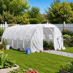 Value-packed 66m² White Greenhouse with Steel Frame