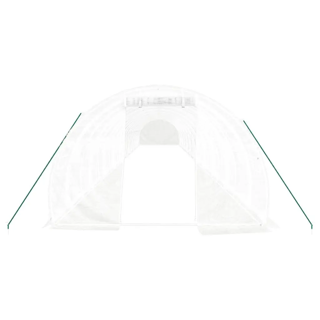 Greenhouse 66m² Steel Frame White 22x3x2m Roll-up Door Mesh Windows Garden