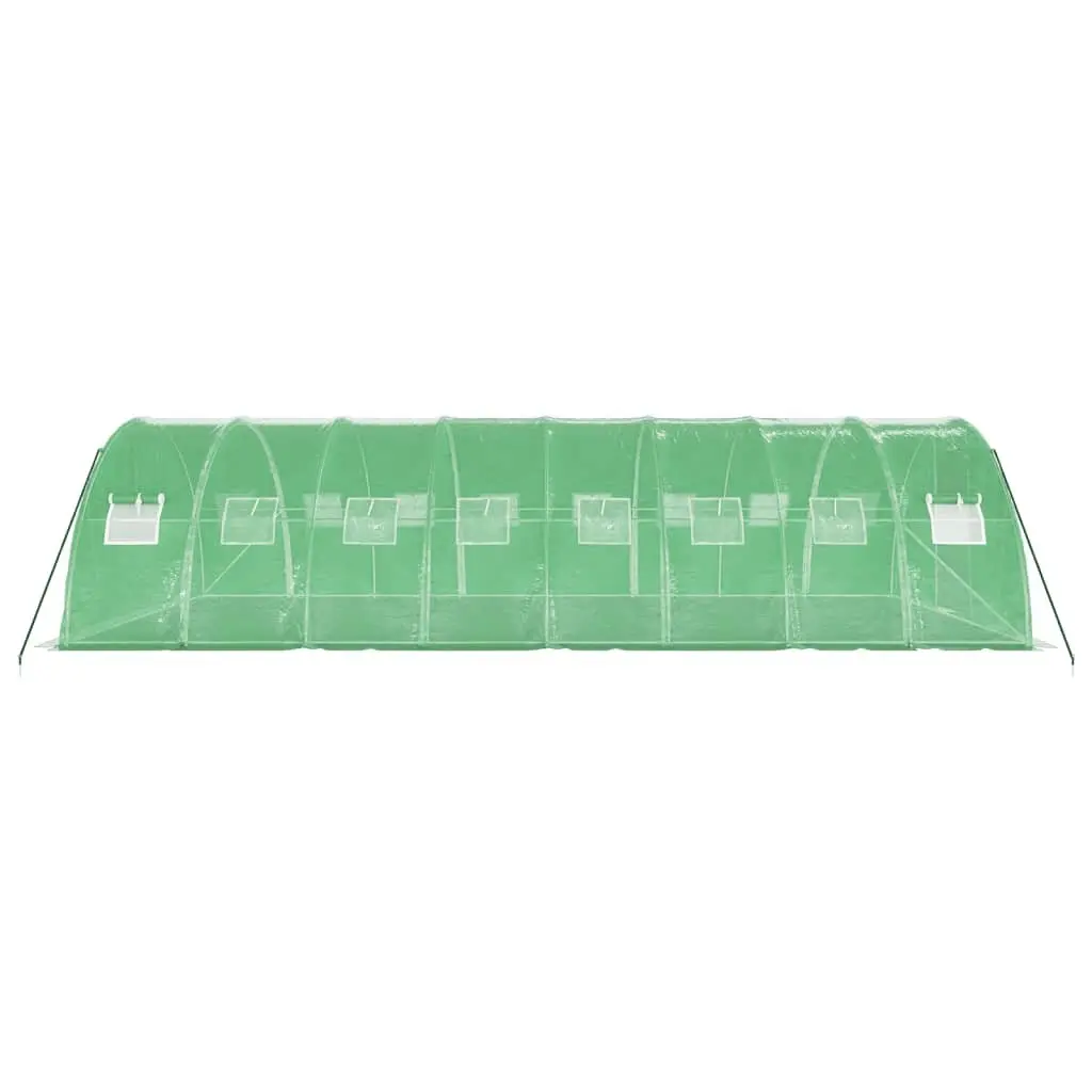 Greenhouse 32m² Steel Frame PE Cover Garden Plant House 8x4x2m Green