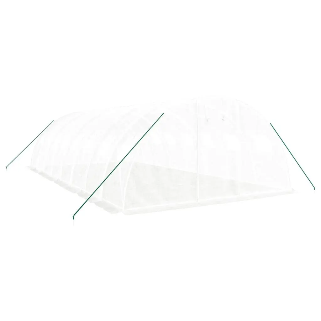 Greenhouse 32m² Garden Plant House 8x4x2m White Steel Frame UV Protection