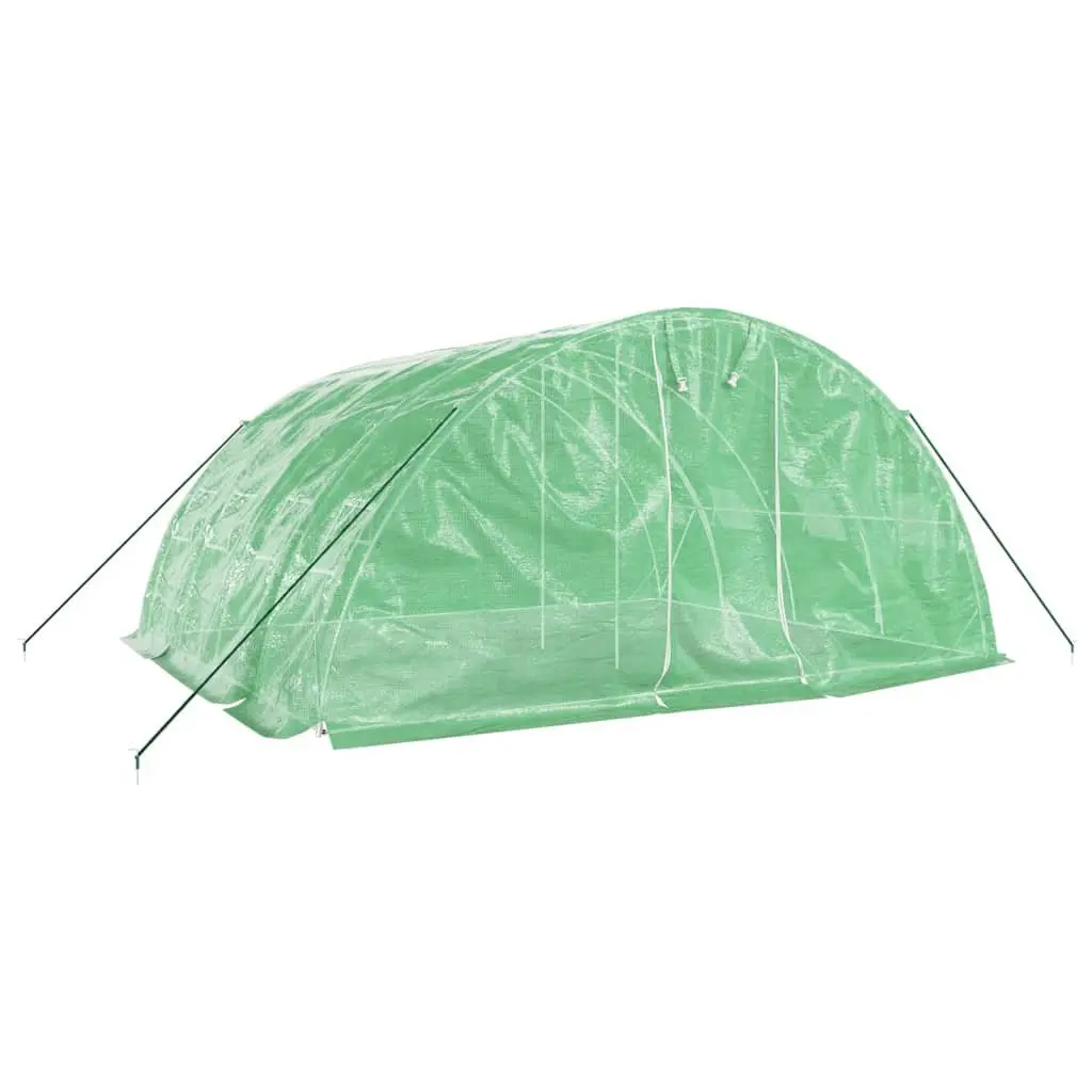 Greenhouse 20m² Plant House 5x4x2.3m Steel Frame Green with Roll-up Door