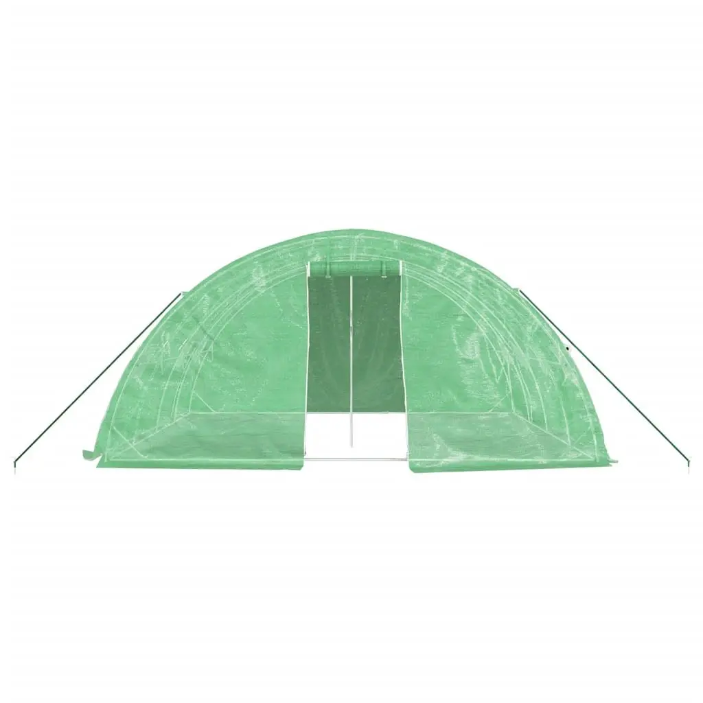 Greenhouse 20m² Plant House 5x4x2.3m Steel Frame Green with Roll-up Door