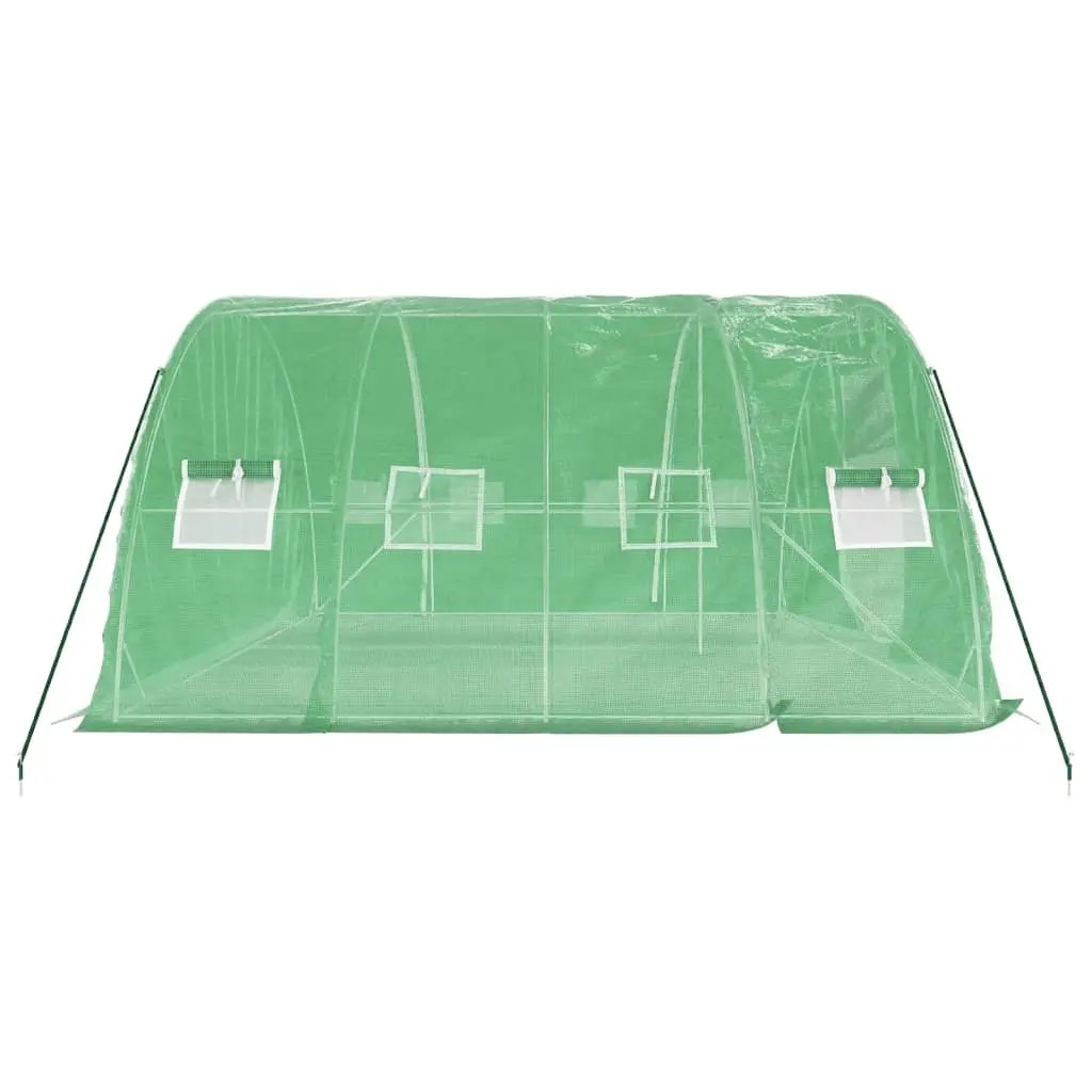 Greenhouse 20m² Plant House 5x4x2.3m Steel Frame Green with Roll-up Door