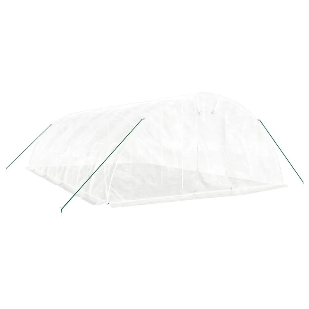 Greenhouse 40 m² Plant House Steel Frame White 8x5x2.3 m Portable Garden