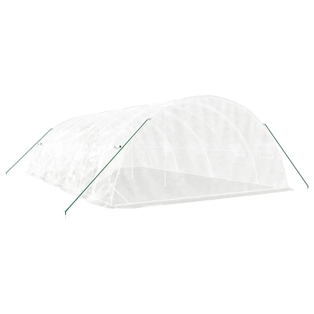 Greenhouse 40 m² Plant House Steel Frame White 8x5x2.3 m Portable Garden