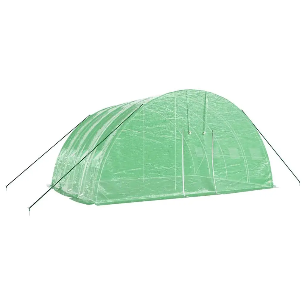 Greenhouse 6x4x2.85m for Garden Plant House Steel Frame PE Cover Green