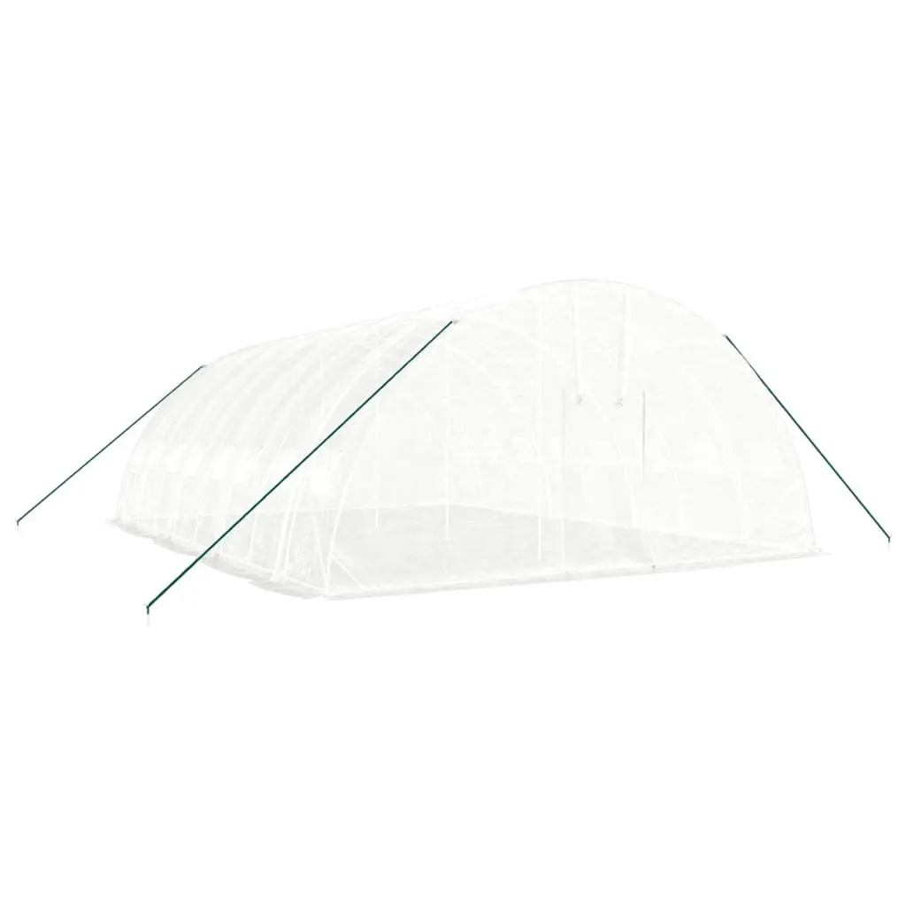 Greenhouse 48 m² Outdoor Plant House 8x6x2.85m White Steel Frame