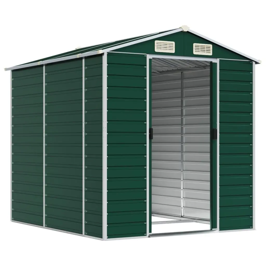 Garden Shed Outdoor Storage 191x215x198 cm Galvanised Steel Green