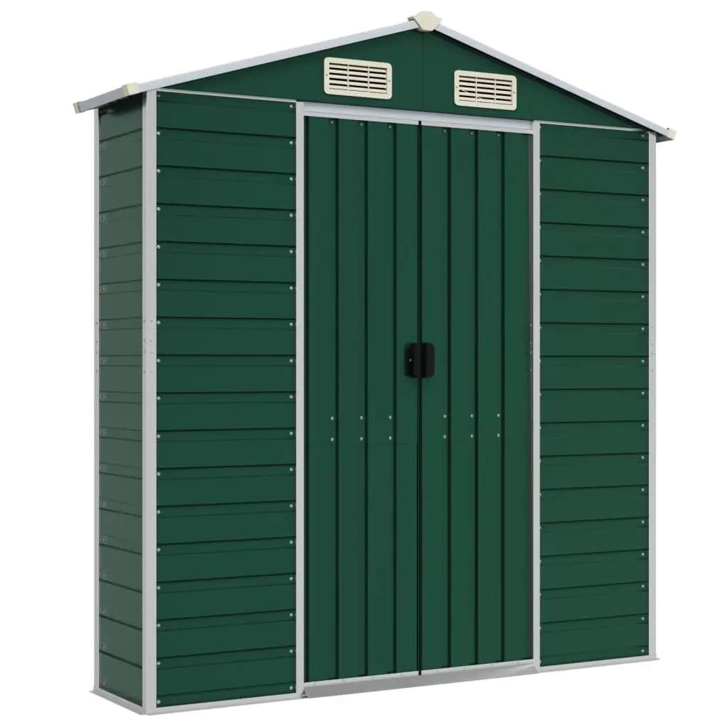 Garden Shed Outdoor Storage 191x215x198 cm Galvanised Steel Green