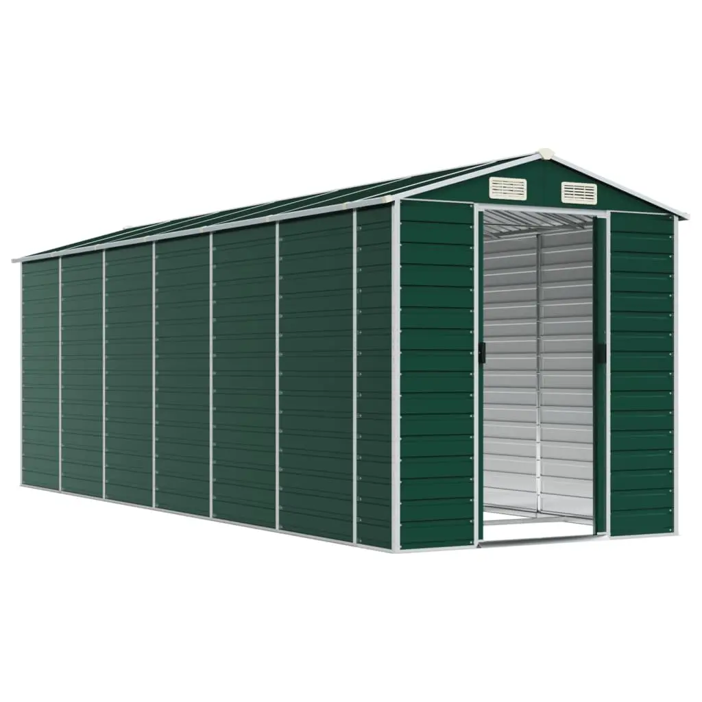 Garden Shed Outdoor Storage 191x555x198 cm Green Metal Tool House