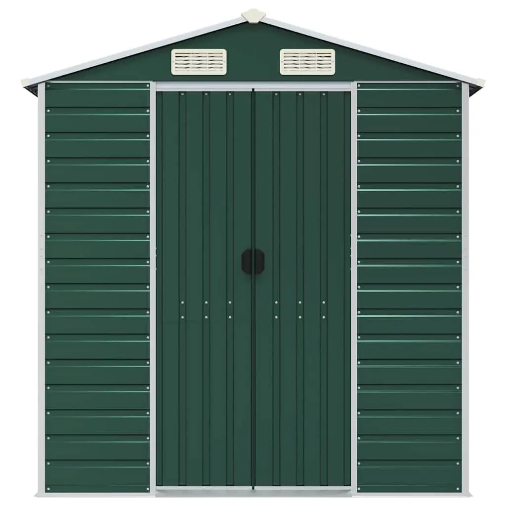 Garden Shed Outdoor Storage 191x640x198 cm Green Galvanised Steel