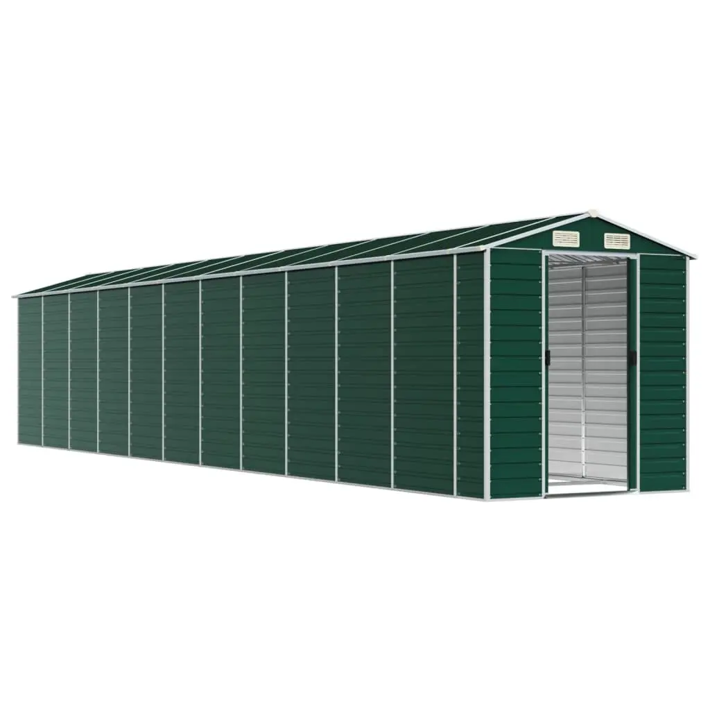 Garden Shed Green Metal Storage Outdoor Tool House Galvanised Steel 191 x 980 x 198 cm