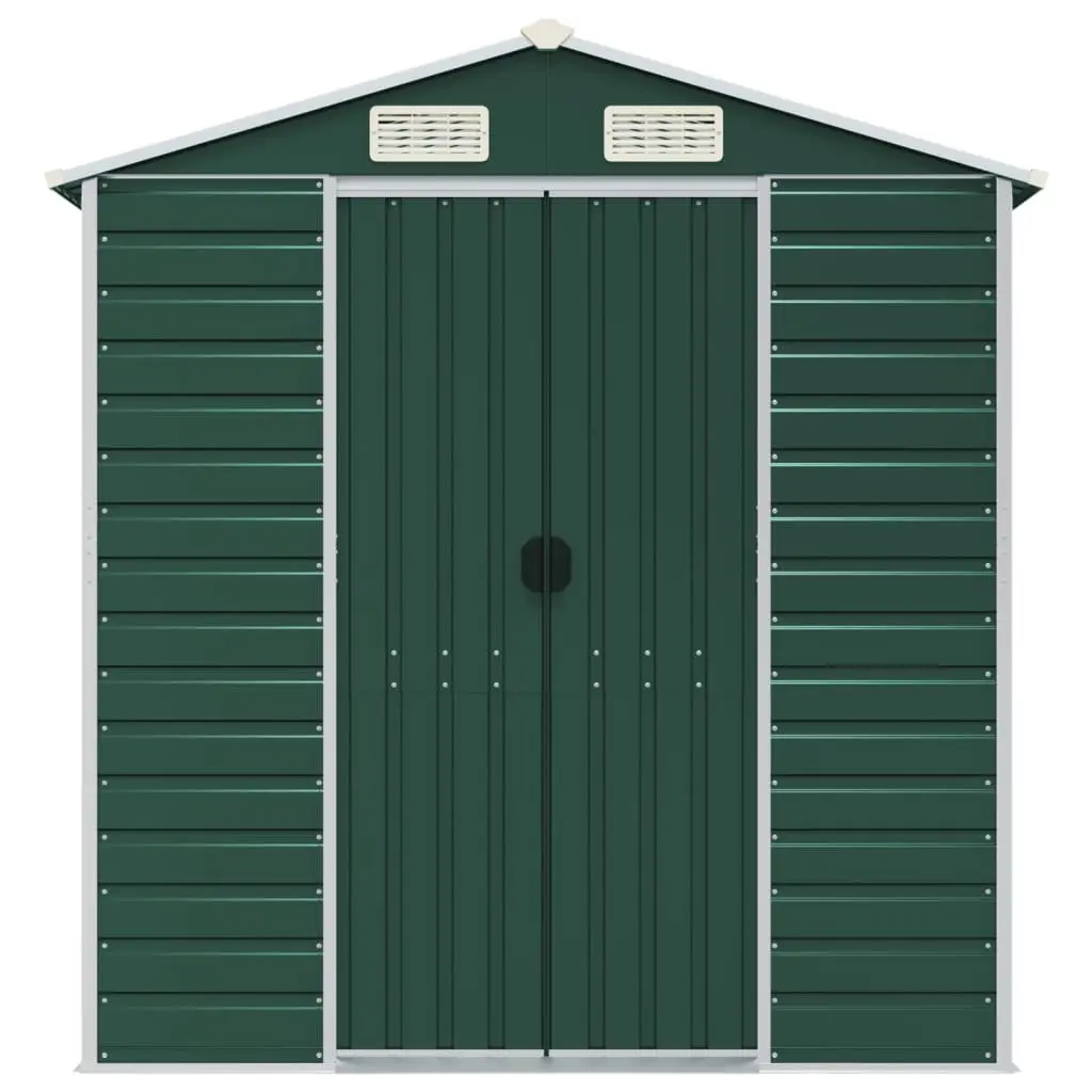 Garden Shed Green Metal Storage Outdoor Tool House Galvanised Steel 191 x 980 x 198 cm
