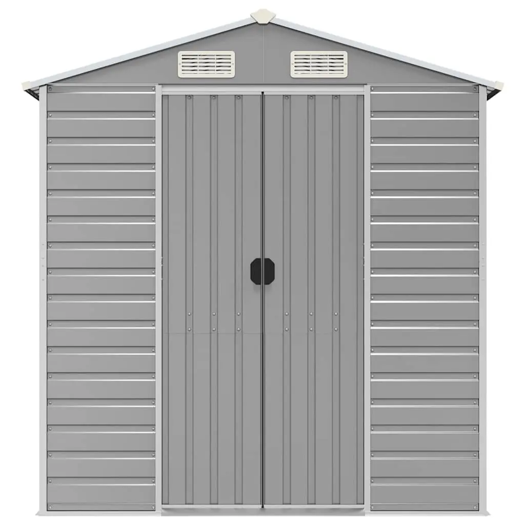 Garden Shed Outdoor Storage Tool House 191x300x198cm Grey Galvanised Steel