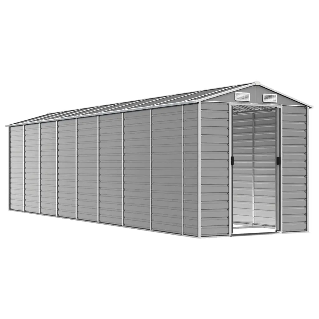 Garden Shed Outdoor Storage Tool House Galvanised Steel Grey 191x725x198 cm