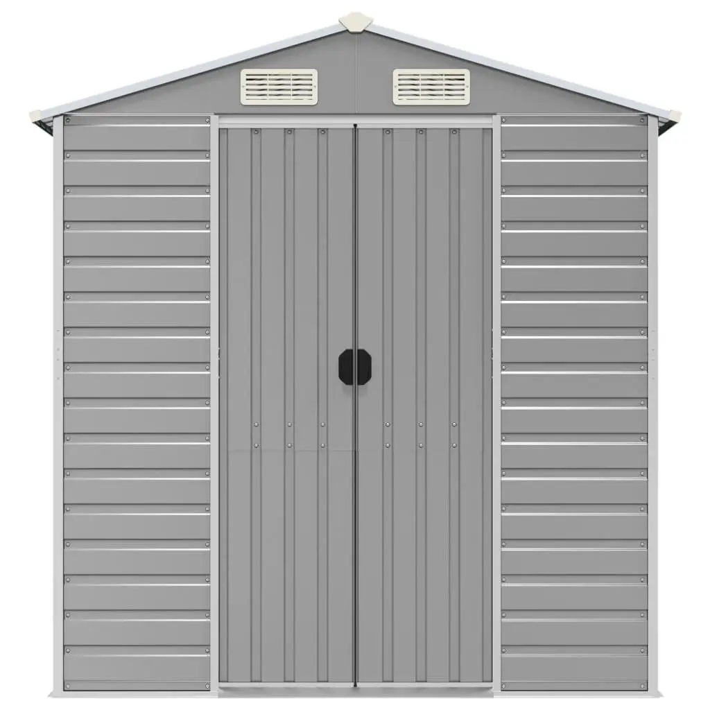 Garden Shed Outdoor Storage Tool House Galvanised Steel Grey 191x725x198 cm