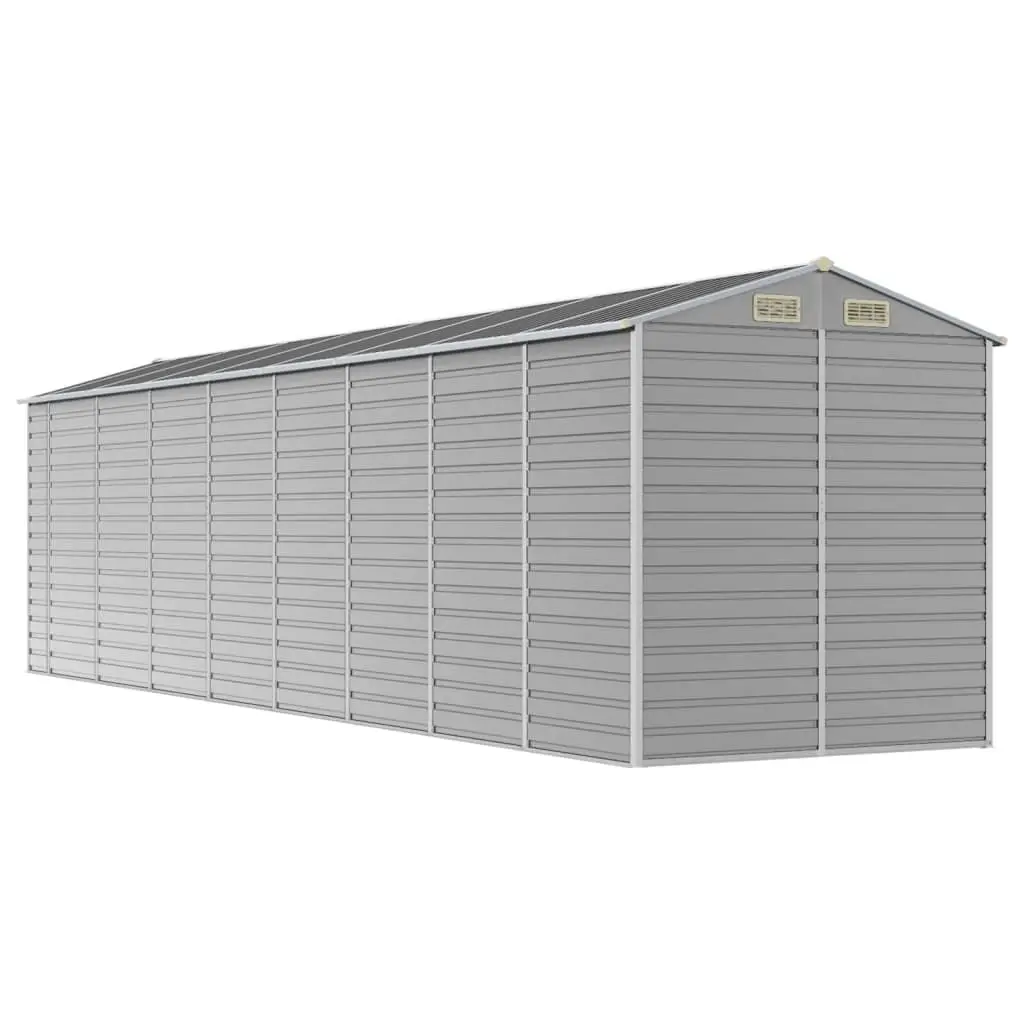Garden Shed Outdoor Storage Tool House Galvanised Steel Grey 191x725x198 cm