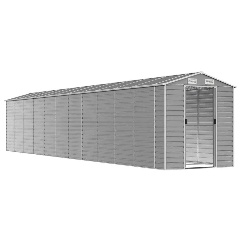 Garden Shed Outdoor Storage Tool House Light Grey Galvanised Steel 191x980x198cm