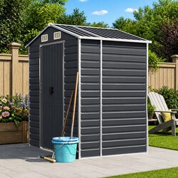 Reliable Anthracite Garden Shed 191x130x198 cm - Steel Storage