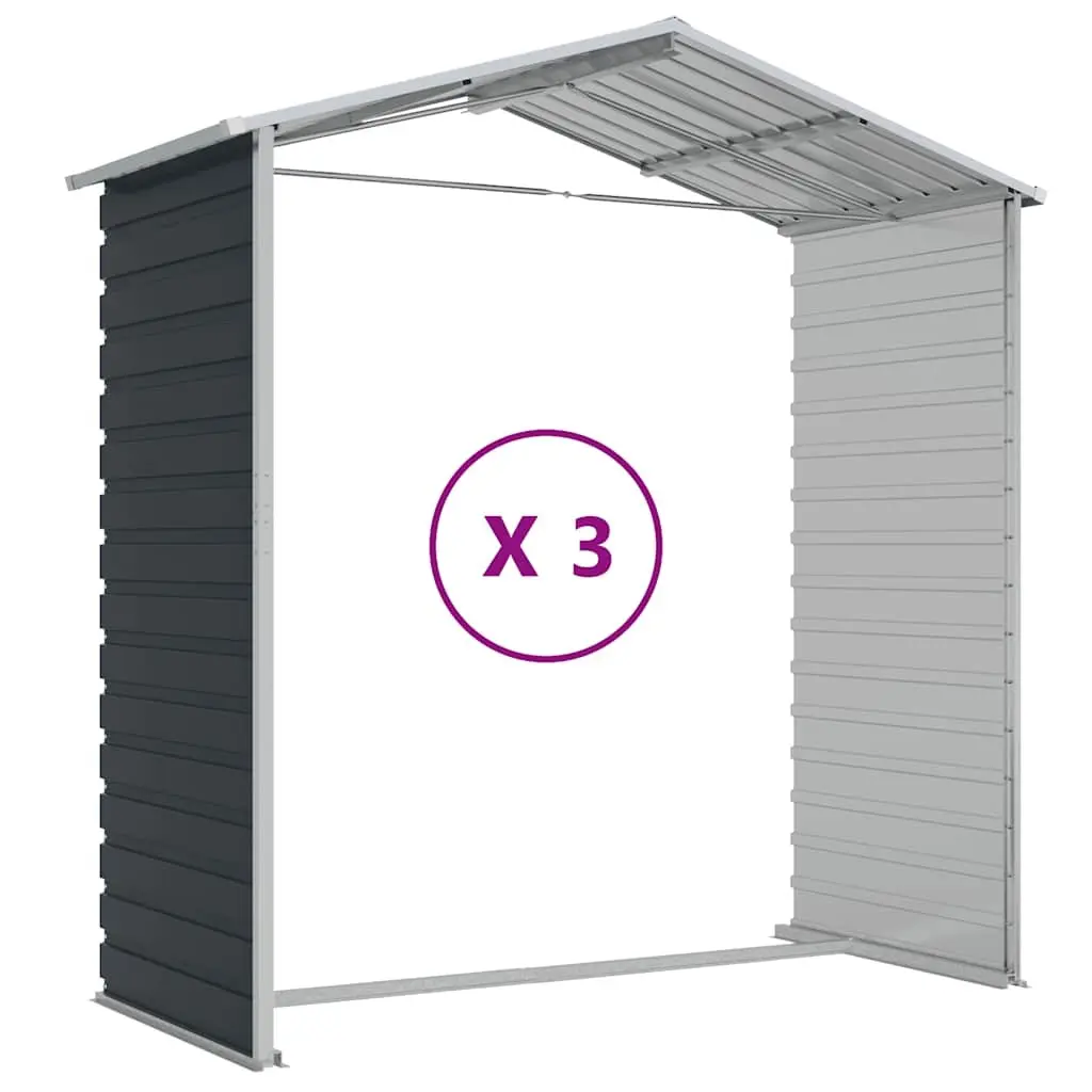 Garden Shed Outdoor Storage 191x300x198 cm Anthracite Galvanised Steel