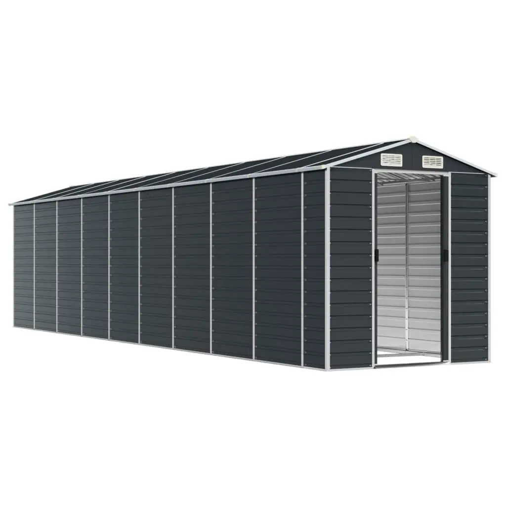 Garden Shed Outdoor Storage 191x810x198 cm Galvanised Steel Anthracite