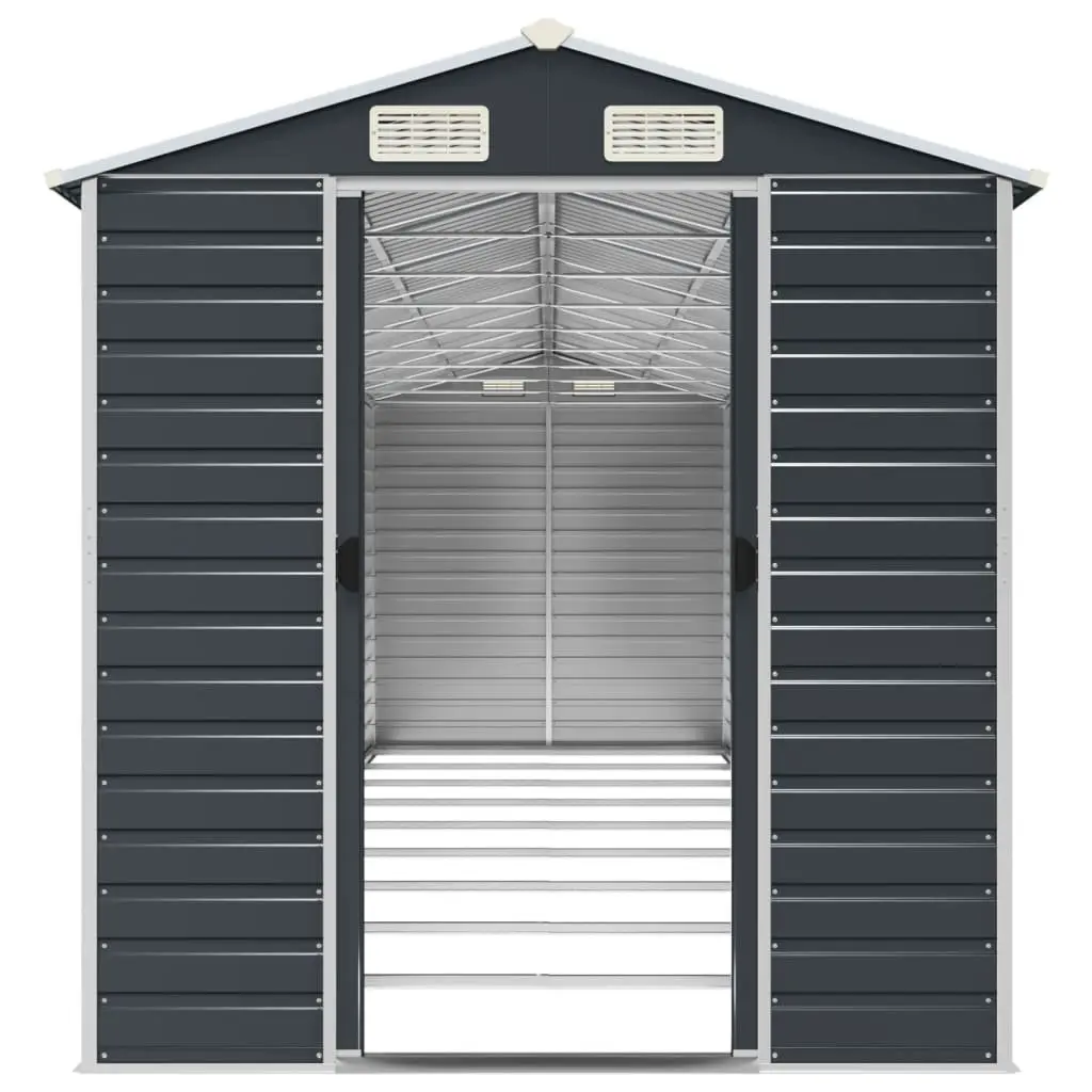 Garden Shed Outdoor Storage 191x810x198 cm Galvanised Steel Anthracite
