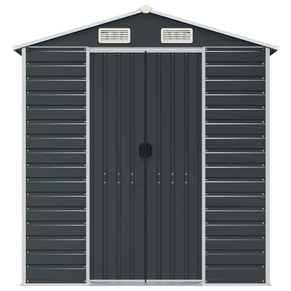 Garden Shed Anthracite Galvanised Steel Outdoor Storage 191x980x198cm