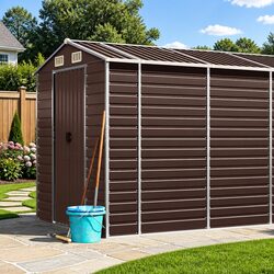 Brown Garden Shed Built for Practicality and Value 191x725x198 cm