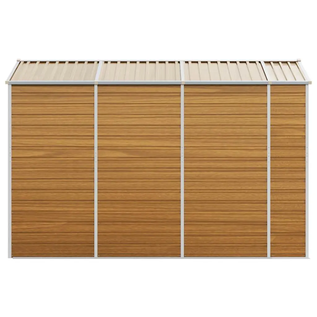 Garden Shed Outdoor Storage Galvanised Steel Brown 191 x 300 x 198 cm