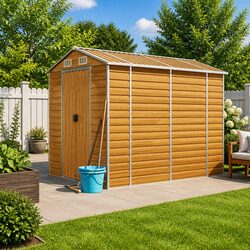 Reliable Brown Garden Shed for Outdoor Storage Needs