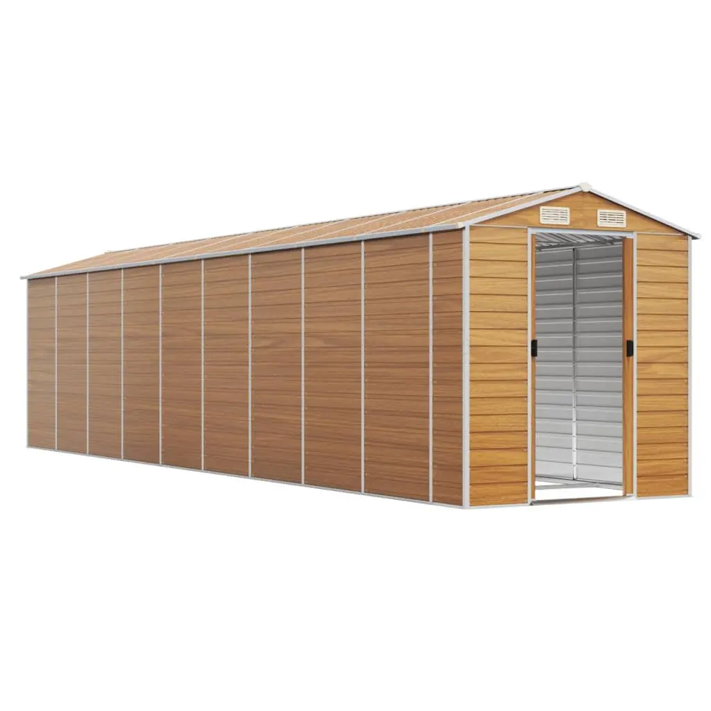 Garden Shed Outdoor Storage 191x810x198cm Brown Galvanised Steel Tool House