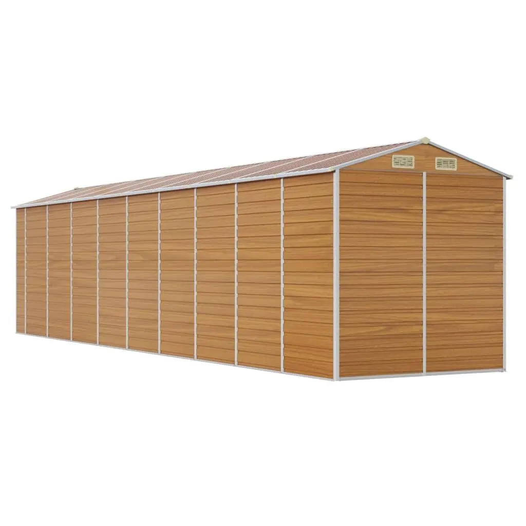 Garden Shed Outdoor Storage 191x810x198cm Brown Galvanised Steel Tool House