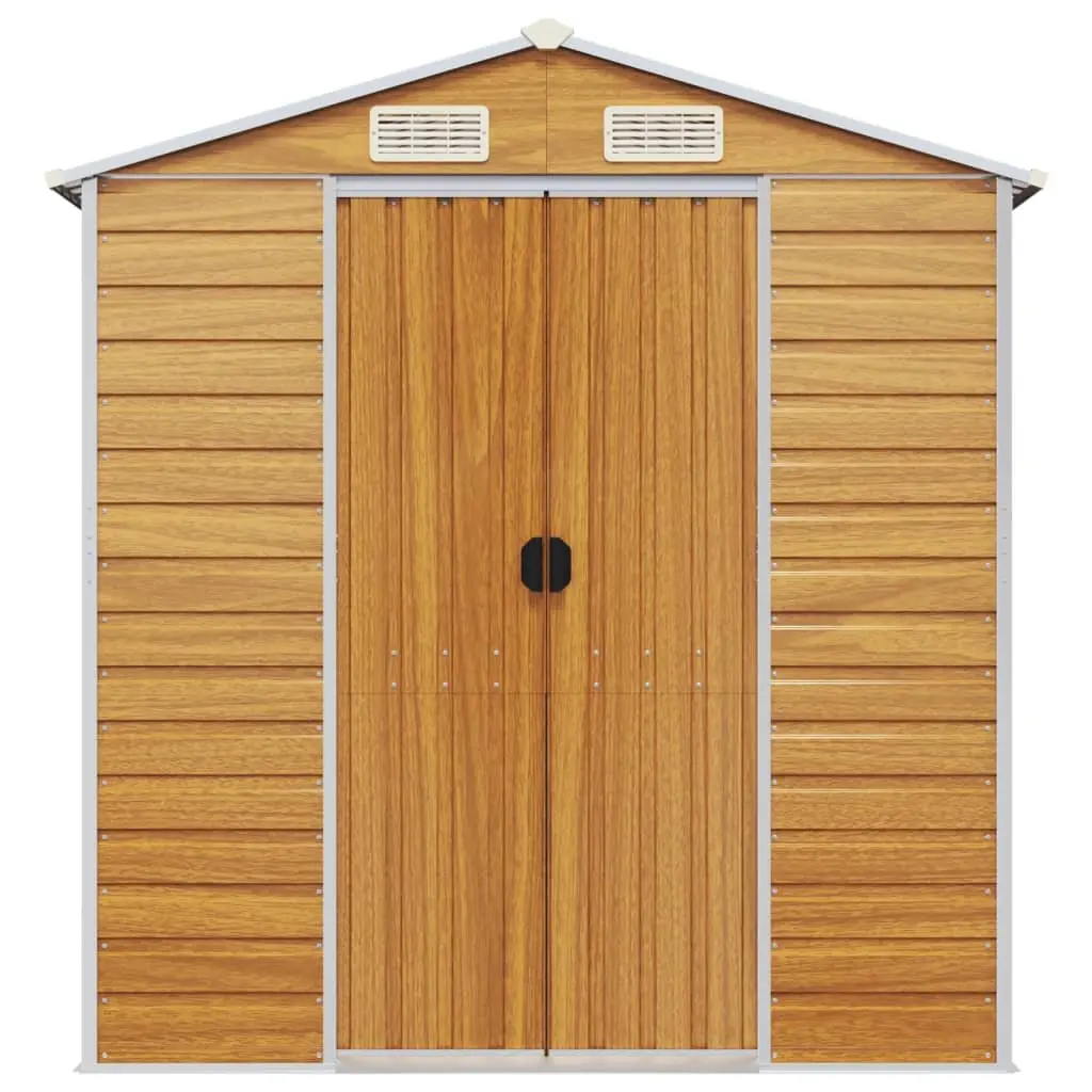 Garden Shed Outdoor Storage Galvanised Steel Brown 191 x 895 x 198 cm