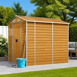 Reliable Brown Galvanised Steel Garden Shed for Peace of Mind