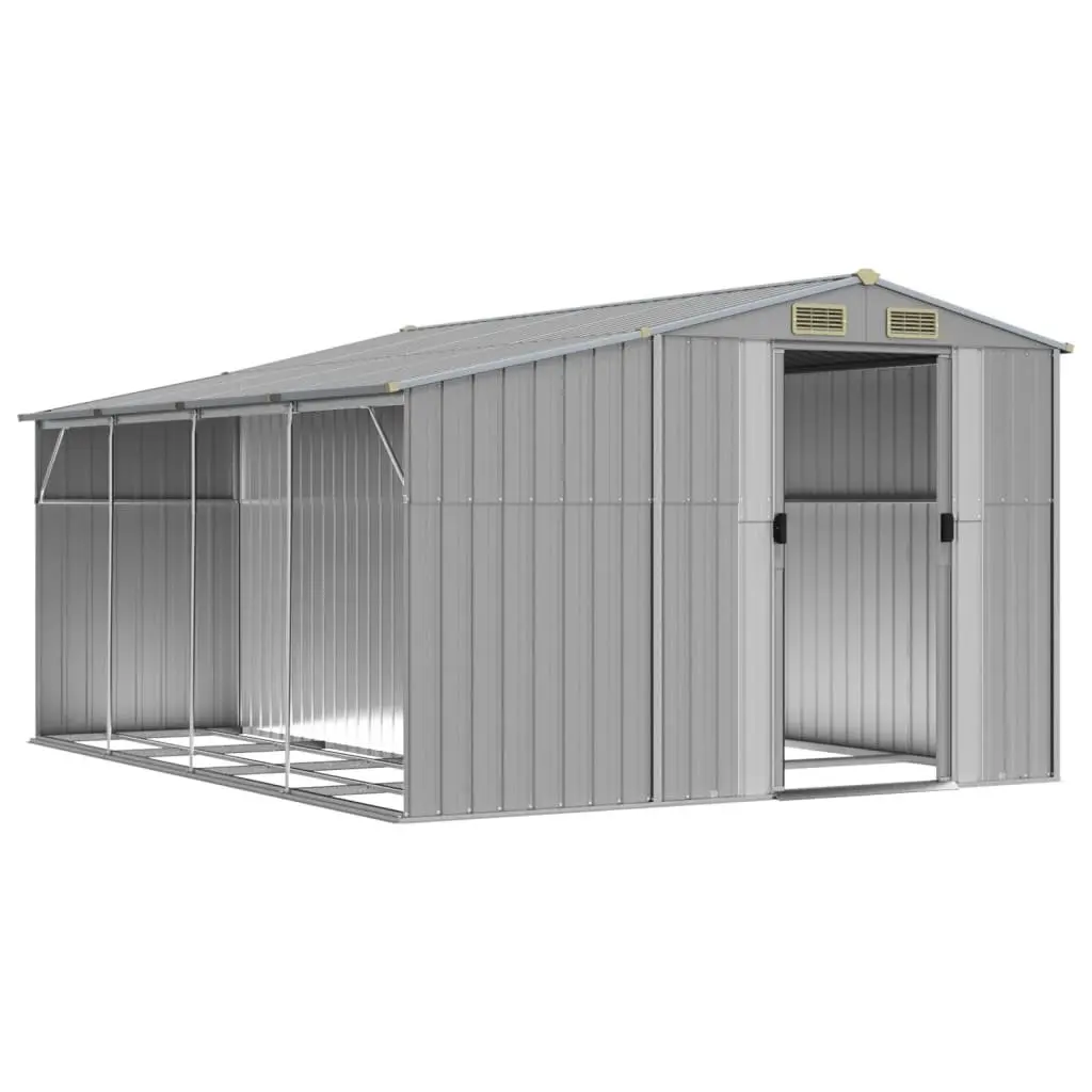 Grey Garden Shed with Ample Storage Space