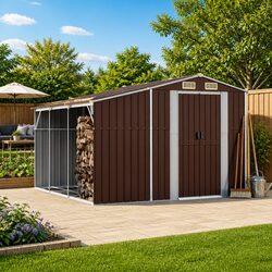 Reliable and Practical Brown Garden Shed 277x279x179cm