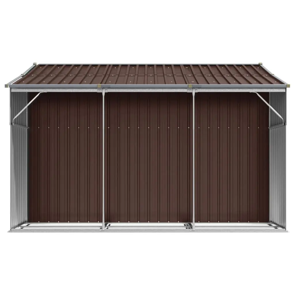 Garden Shed Brown Galvanised Steel Outdoor Storage 277x279x179cm