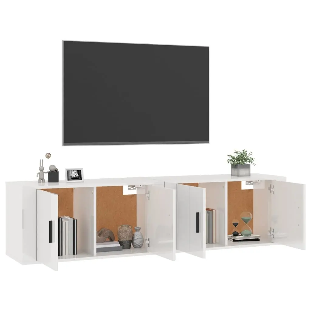 Wall-mounted TV Cabinets 2 pcs in White