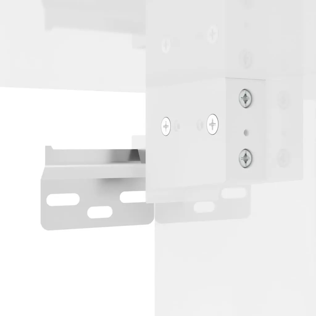 2 Piece TV Cabinet Set White High Gloss Wall-Mounted Storage Unit Engineered