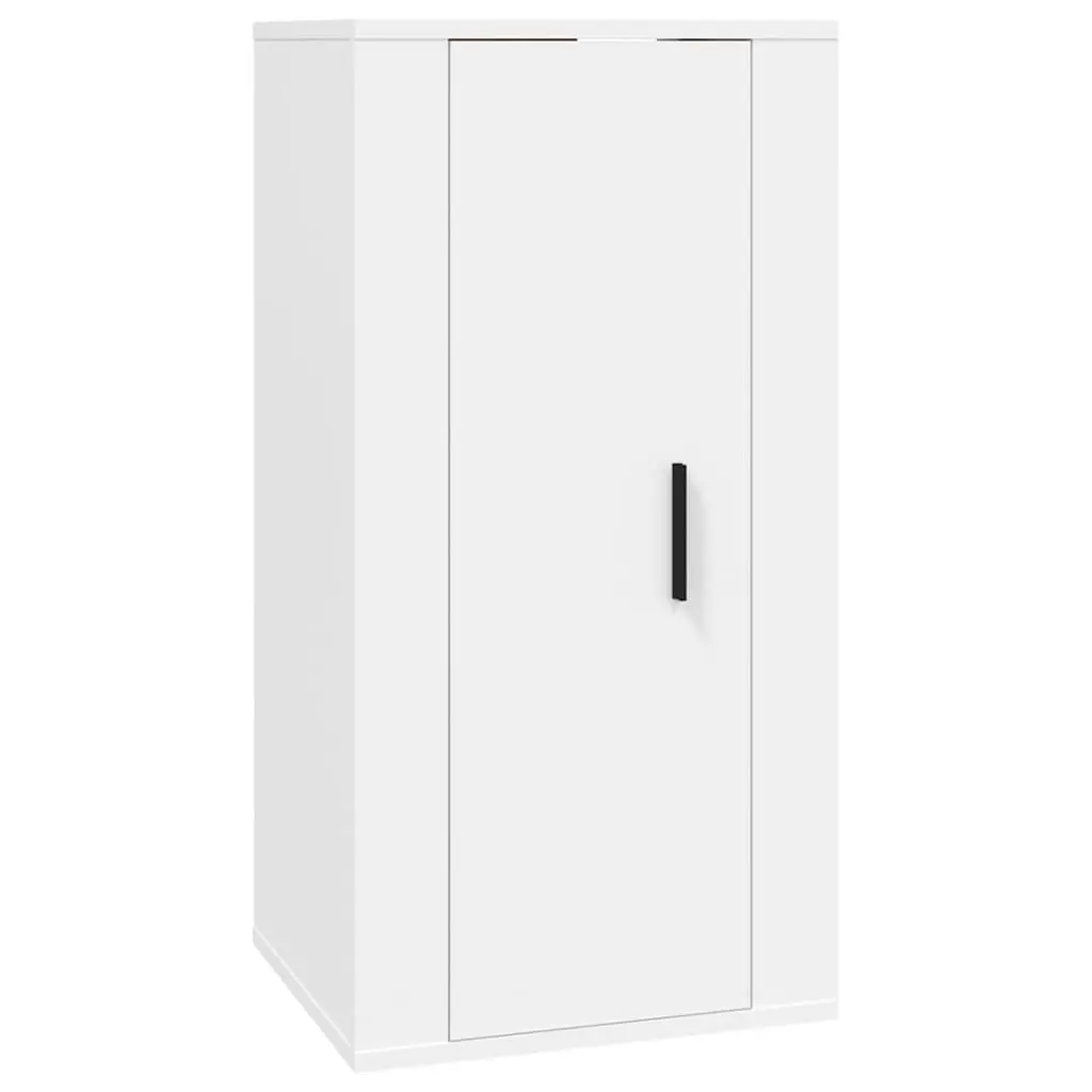 Wall Mounted Storage Unit White TV Cabinet Engineered Wood Furniture