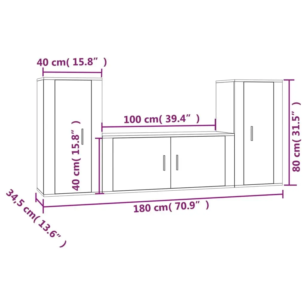 Wall-Mounted TV Cabinet Set