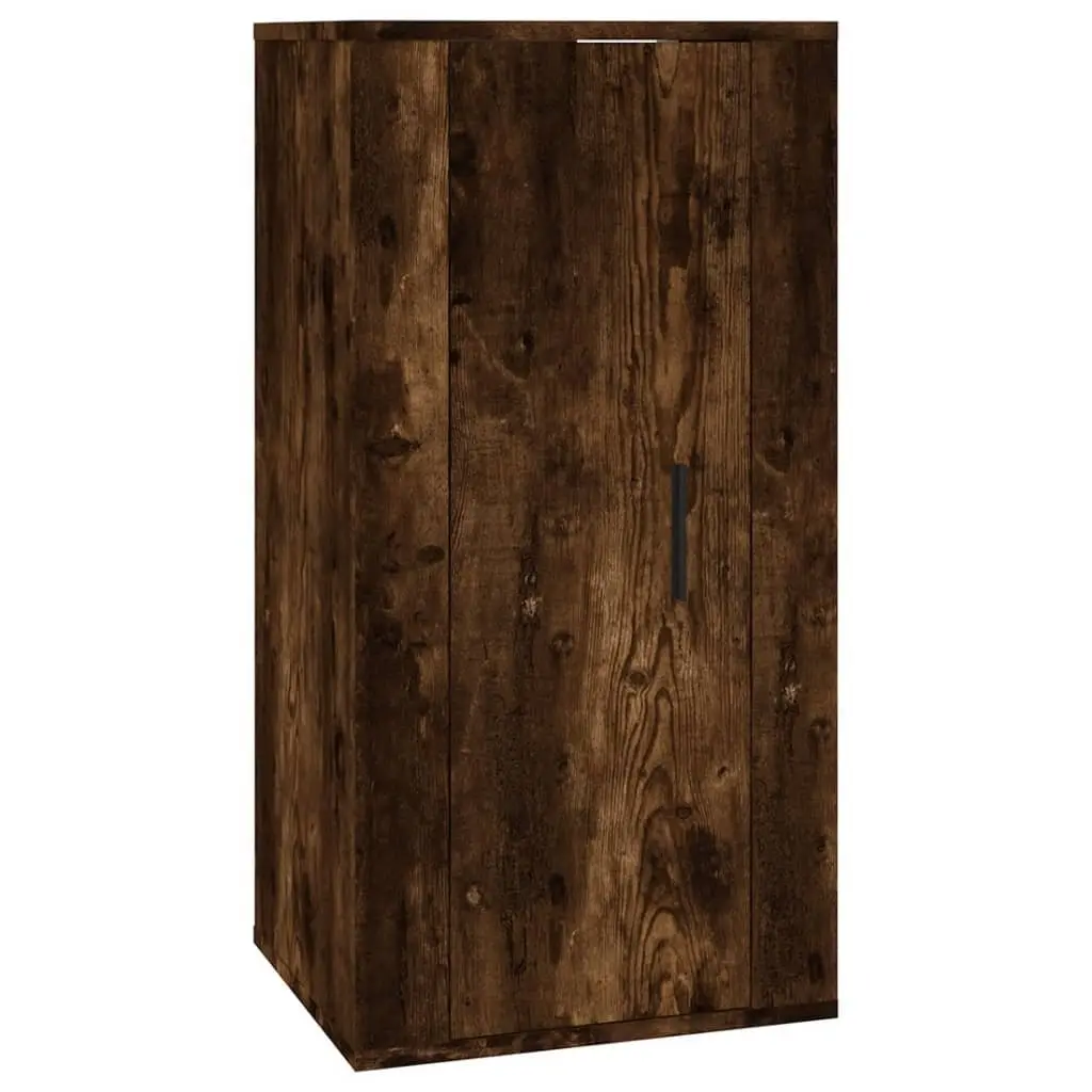 TV Cabinet Set 8 Piece Wall-Mounted Storage Engineered Wood Brown Furniture